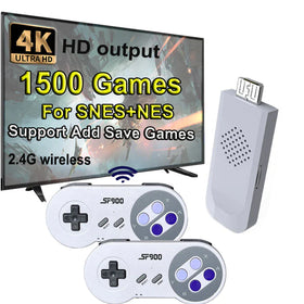 SF900 Retro Game Console – 1,500 Games, SNES & NES Compatible, Wireless Controller