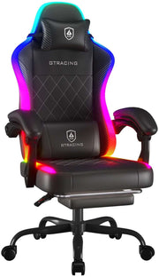 Gear Check RGB Ergonomic Gaming Chair with Massage, LED Lights